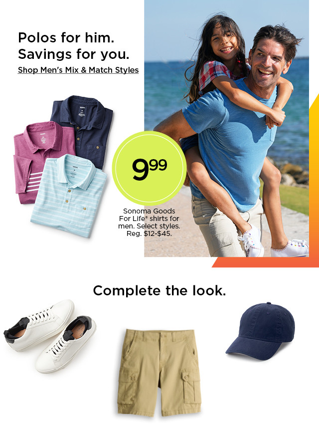 polos for him. savings for you. shop men's mix and match styles.