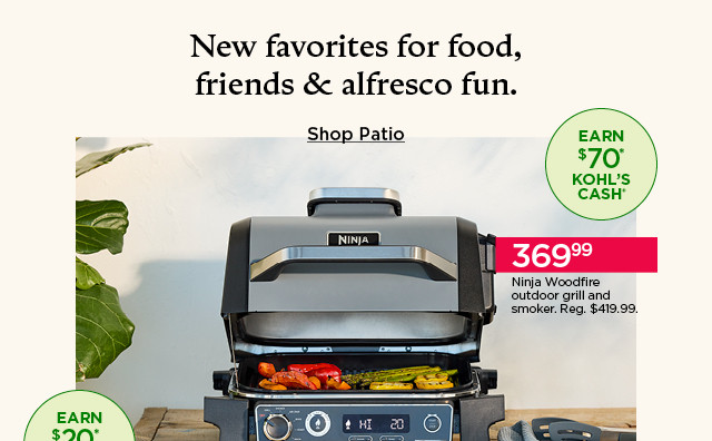 369.99 NInja Woodfire outdoor grill and smoker. Shop patio.