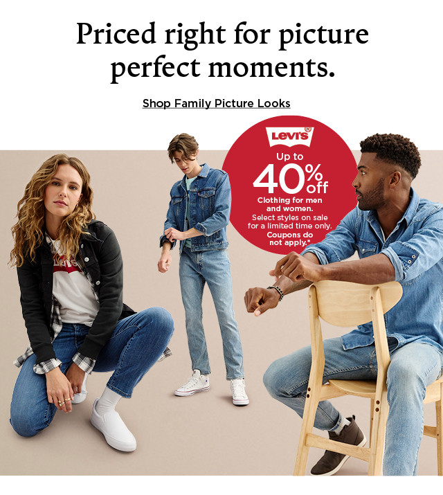 up to 40% off levi's clothing for men and women. select styles on sale for a limited time. coupons do not apply. shop now