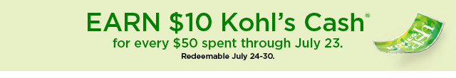 earn $10 kohls cash for every $50 spent. not valid on sephora at kohl's. shop now.