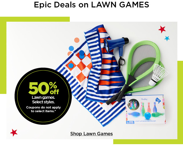 Epic deals on lawn games. 50% off lawn games. Select styles. Shop Lawn Games.