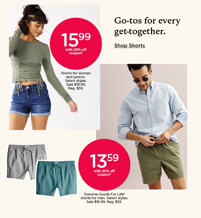 go-tos for every get-together. shop shorts.