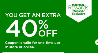 you get an extra 40% off. coupon is valid for one-time use in store or online. shop now.