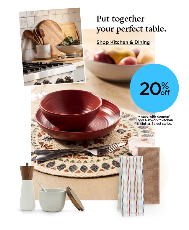 20% off plus save with coupon on Food Network kitchen and dining. Select styles. Shop kitchen and dining.