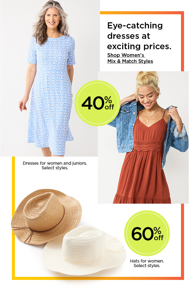 eye-catching dresses at exciting prices. shop women's mix and match styles.