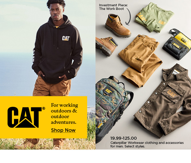 19.99-125 caterpillar workwear clothing and accessories for men. select styles. shop now.