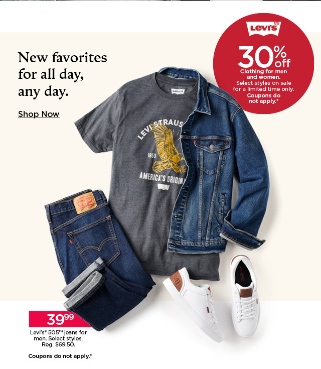 30% off levi's clothing for men and women. select styles. coupons do not apply. shop now.