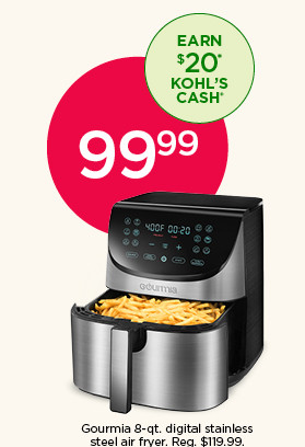 99.99 Gourmia 8-qt. digital stainless steel air fryer.