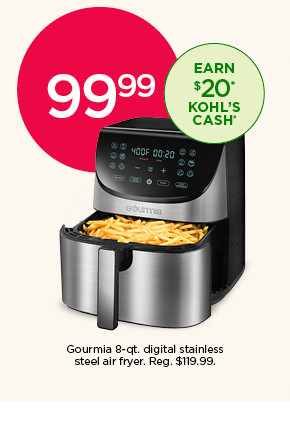 99.99 Gourmia 8-qt. digital stainless steel air fryer.