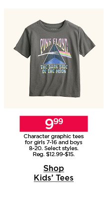 9.99 character graphic tees for girls and boys. select styles. shop kids' tees.