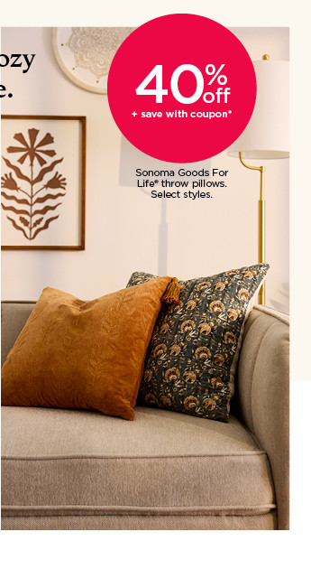 30% off plus save with coupon Sonoma Goods For Life throw pillows. Select styles. Shop decor.