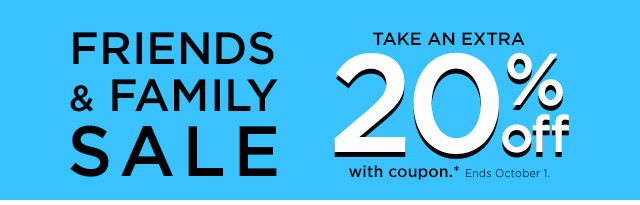 friends and family sale. take an extra 20% off with coupon. shop now.