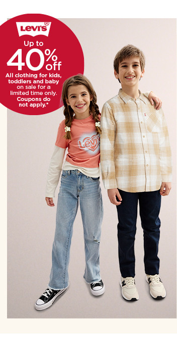 up to 40% off levi's all clothing for kids, toddlers and baby on sale. coupons do not apply. shop now.