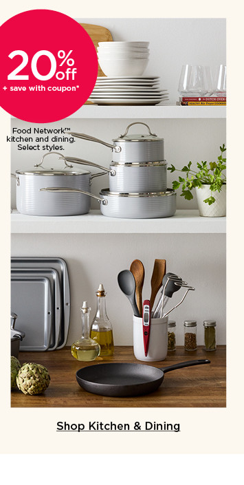 20% off plus save with coupon Food Network kitchen and dining. Select styles. Shop kitchen and dining.