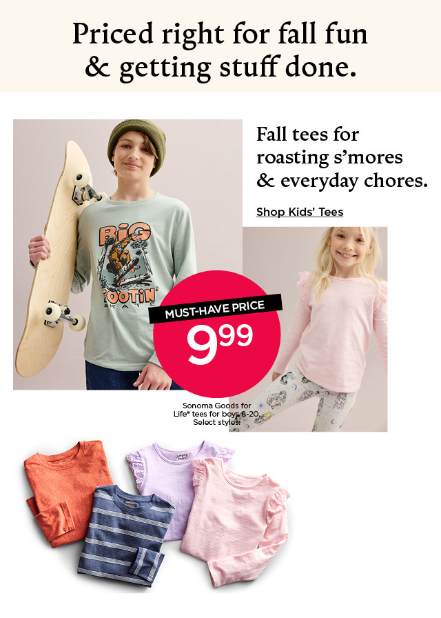 9.99 sonoma goods for life tees for boys. select styles. shop kids' tees.