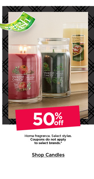 3-day deal. 50% off home fragrance. select styles. coupons do not apply to select brands. shop candles.