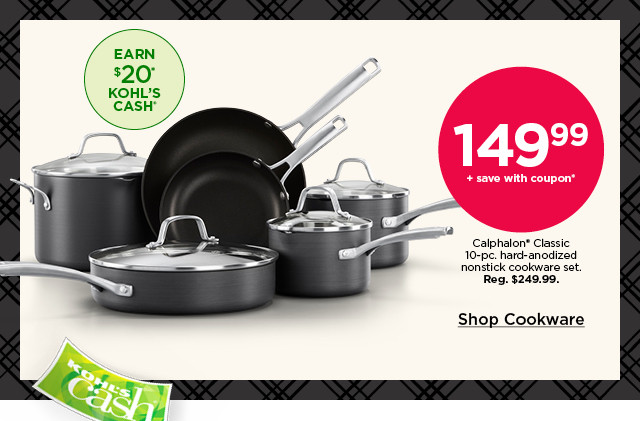 149.99 calphalon classic 10-pc. hard-anodized nonstick cookware set. shop cookware.