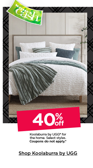 40% off koolaburra by ugg for the home. select styles. coupons do not apply. shop koolaburra by ugg.