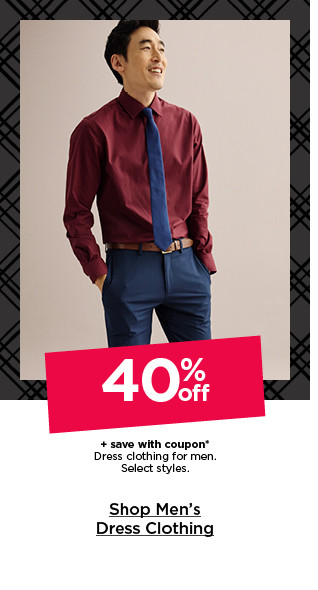 40% off plus save with coupon on dress clothing for men. select styles. shop men's dress clothing.