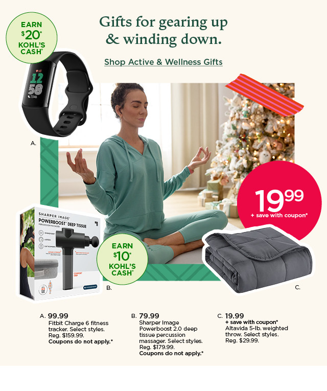 gifts for gearing up & winding down. shop active & wellness gifts.