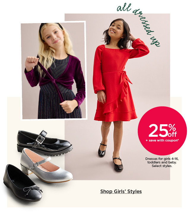 25% off plus save with coupon on dresses for girls, toddlers and baby. select styles. shop girls' styles.