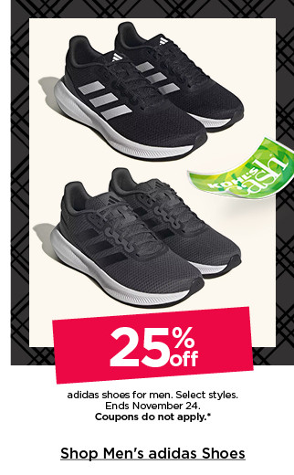 25% off adidas shoes for men. select styles. coupons do not apply. shop men's adidas shoes.