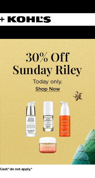 30% off sunday riley. shop now.