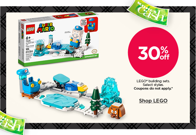 30% off lego building sets. select styles. coupons do not apply. shop lego.