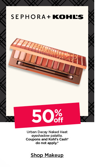 50% off urban decay naked heat eyeshadow palette. coupons and kohls cash do not apply. shop makeup.