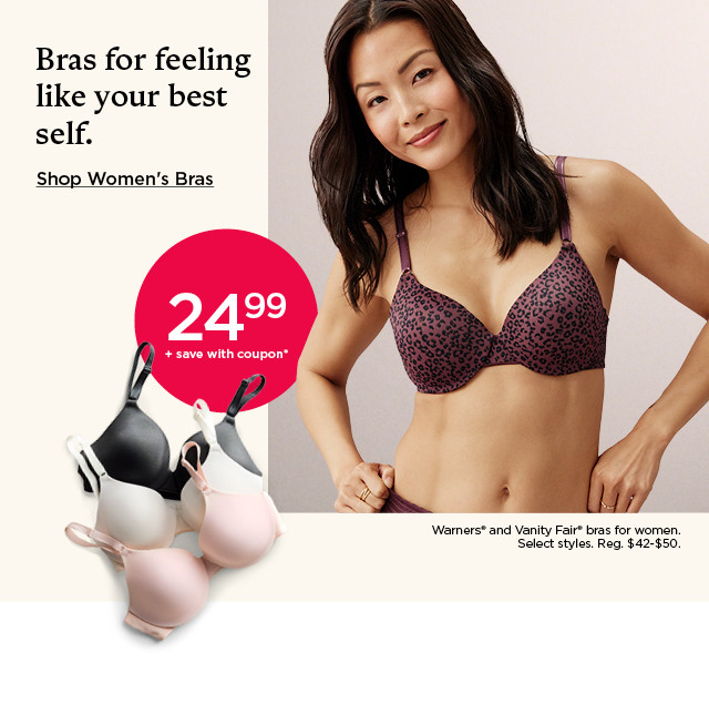 24.99 plus save with coupon warners and vanity fair bras for women. select styles. shop women's bras.