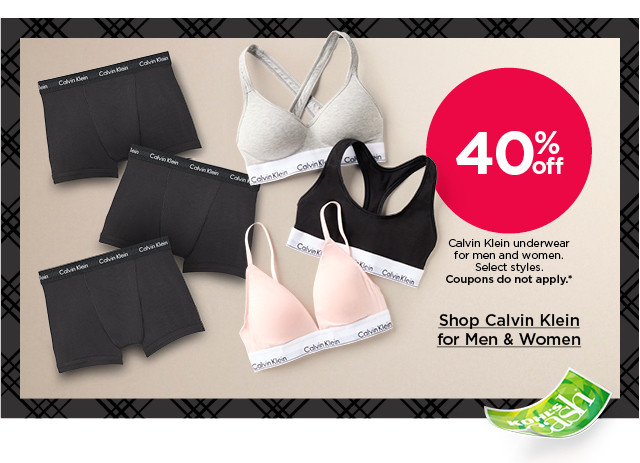 40% off calvin klein underwear for men and women. select styles. shop calvin klein for men & women.