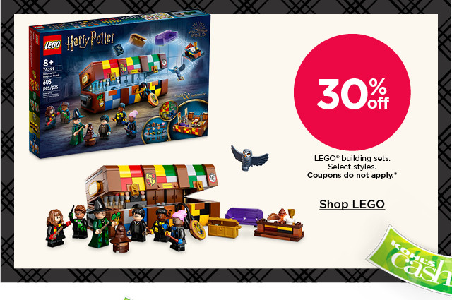 30% off lego building sets. select styles. coupons do not apply. shop lego.