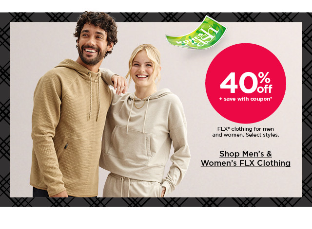 40% off plus save with coupon flx clothing for men and women. select styles. shop flx for me and women.