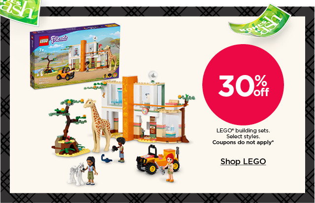 30% off lego building sets. select styles. coupons do not apply. shop lego.