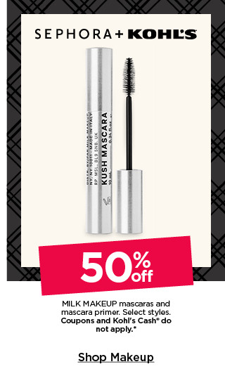 50% off milk makeup mascaras and mascara primer. select styles. coupons and kohls cash do not apply. shop makeup.