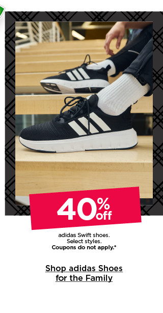 40% off adidas swift shoes. select styles. coupons do not apply. shop adidas shoes for the family.