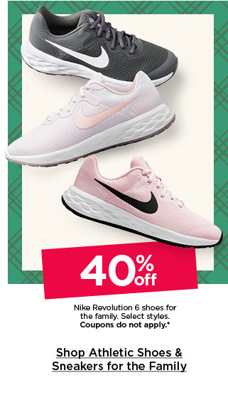 40% off nike revolution 6 shoes for the family. coupons do not apply. shop athletic shoes and sneakers for the family.