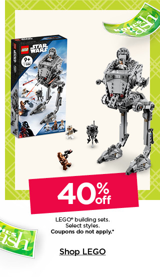 30% off lego building sets. select styles. coupons do not apply. shop lego.