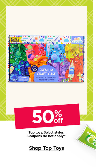 50% off top toys. select styles. coupons do not apply. shop toys.