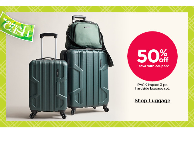 50% off plus save with coupon on ipack impact 3 pc luggage set. shop luggage.