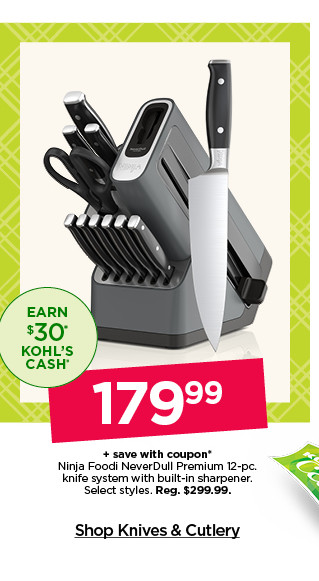 179.99 plus save with coupon ninja foodi neverdull premium 12-pc. knife system with built-in sharpener. select styles. shop knives and cutlery.