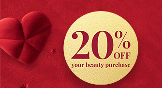 20% off your beauty purchase. shop now.