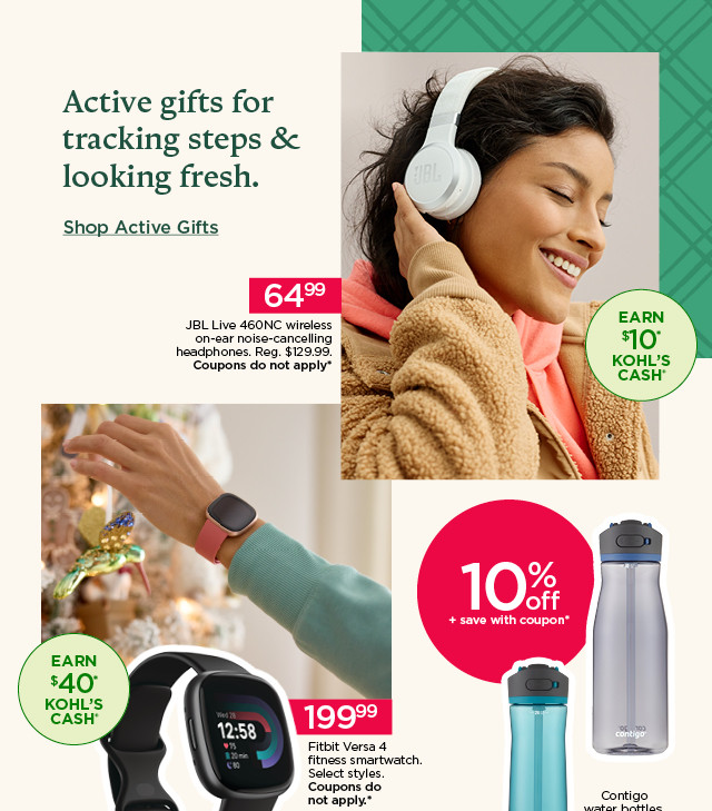 active gifts for tracking steps and looking fresh. shop active gifts.