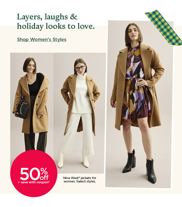 50% off plus save with coupon nine west jackets for women. selec styles. shop women's styles.