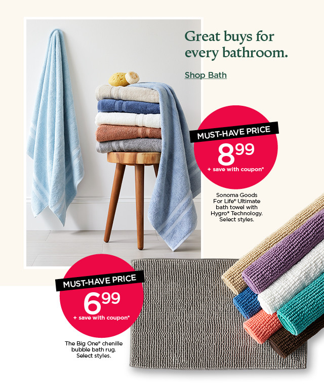 great buys for every bathroom. shop bath.