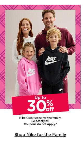 up to 30% off nike club fleece for the family. select styles. coupons do not apply. shop nike for the family.