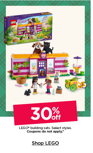 30% off lego building sets. select styles. coupons do not apply. shop lego.