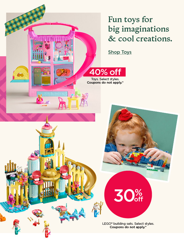 fun toys for big imaginations and cool creations. shop toys.