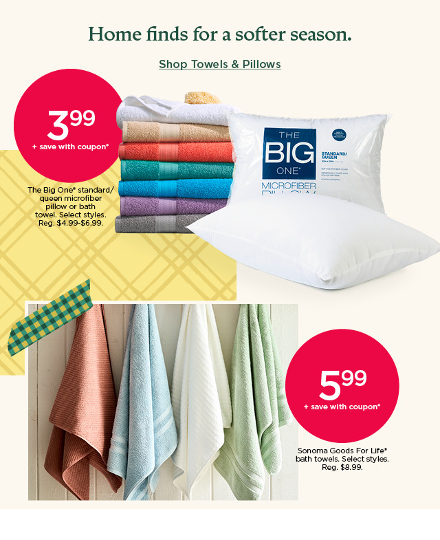 home finds for a softer season. shop towels and pillows.