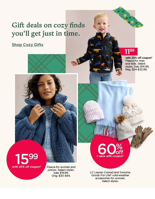 gift deals on cozy finds you'll get just in time. shop cozy gifts.